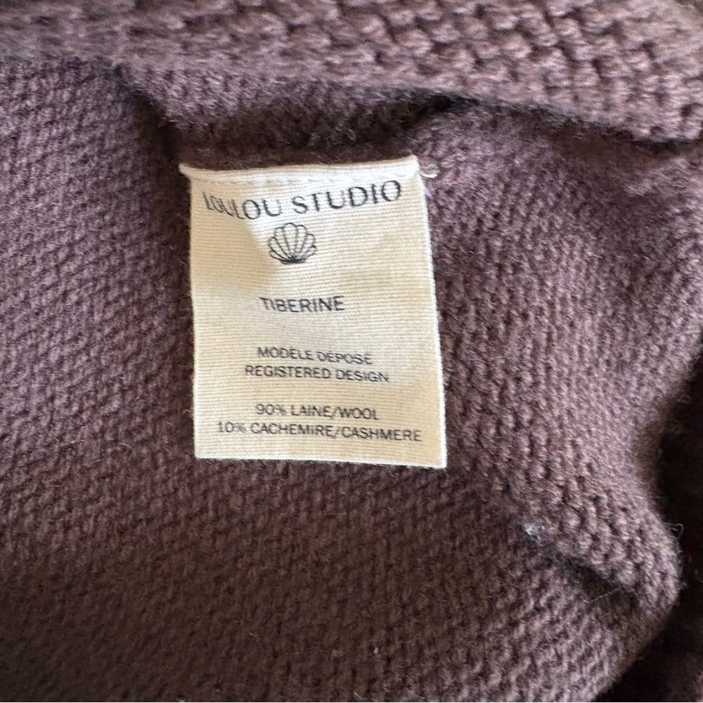Loulou Studio Chocolate Brown Tiberine Cardigan Sweater Wool Cashmere S - Picture 8 of 9
